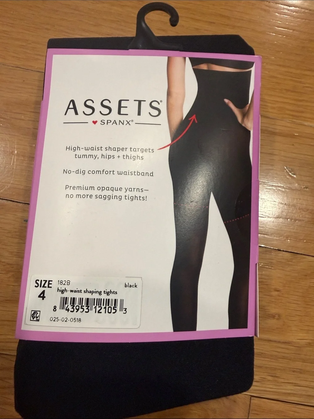 NWT. Assets by Spanx black high-waist shaping tights size 4 .